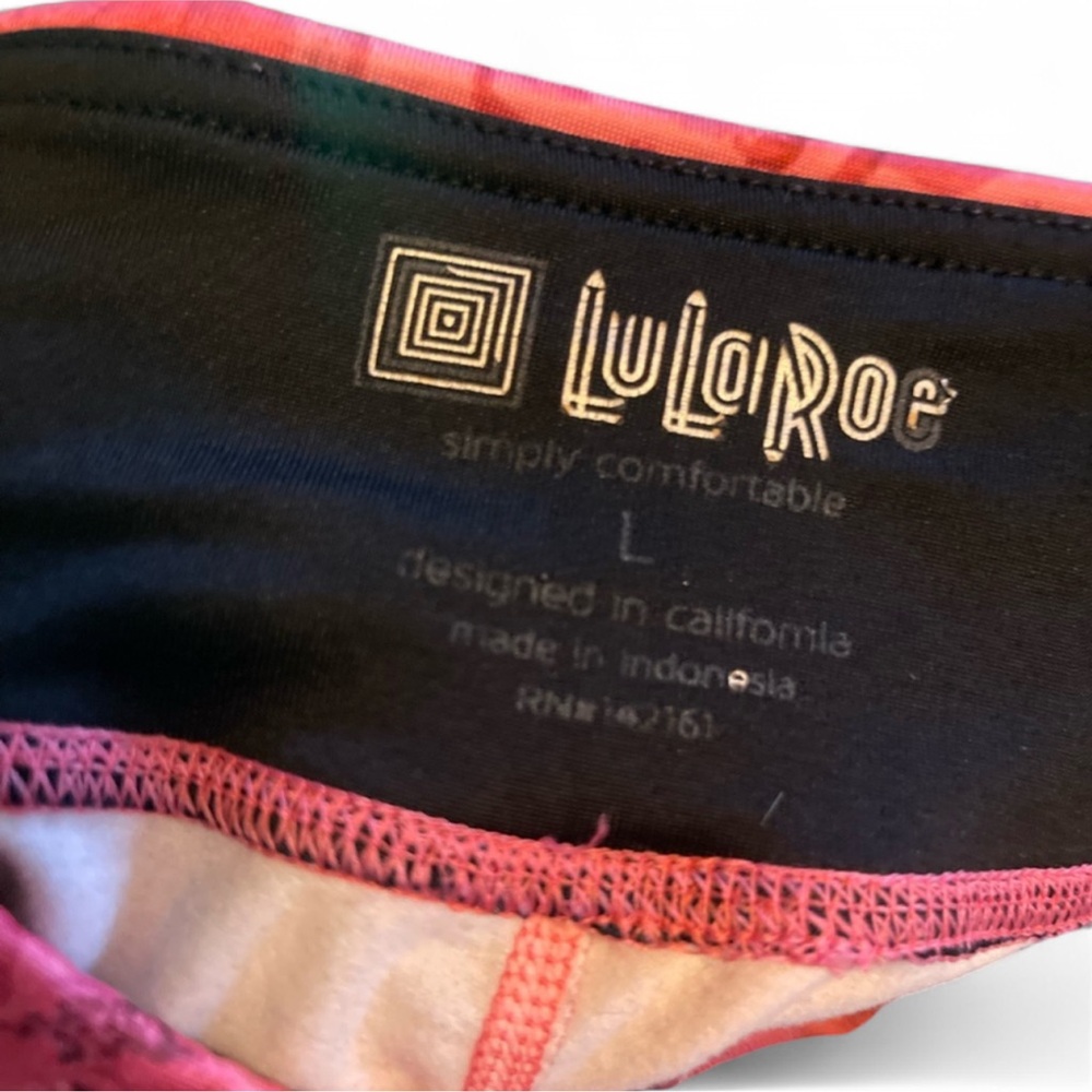 LuLaRoe Pink athletic leggings size large - Picture 3 of 3